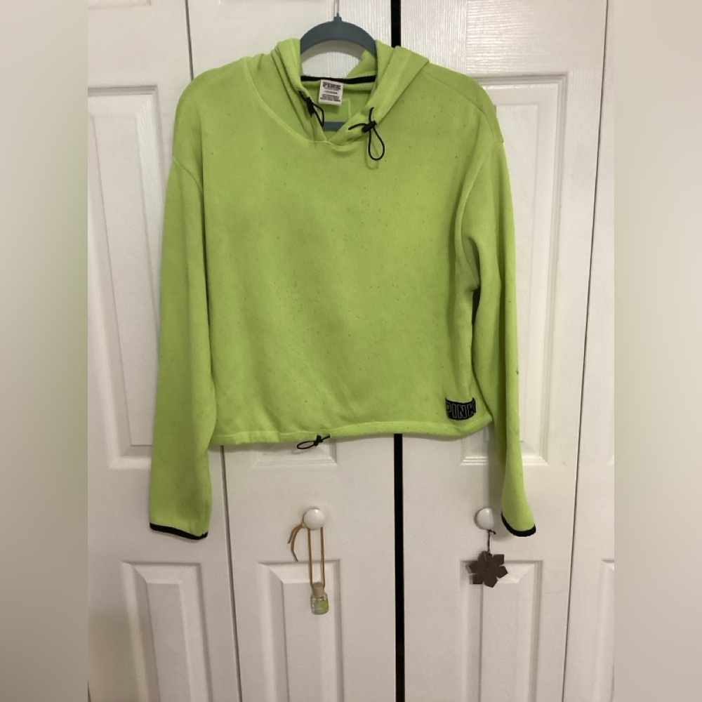 🛍️ 4/$25- PINK Victoria's Secret Neon Green Hoodie
